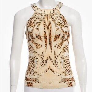 2007 vintage Cavalli iconic Leopard Print Halter Top